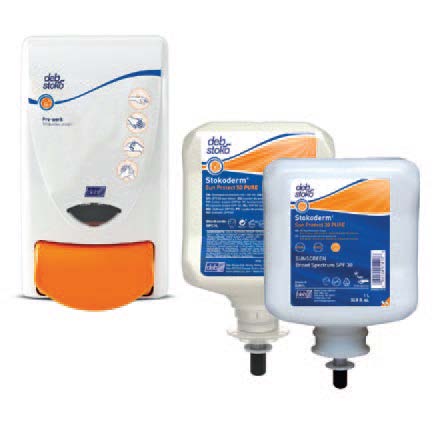 Deb Stokoderm sunscreen and dispenser